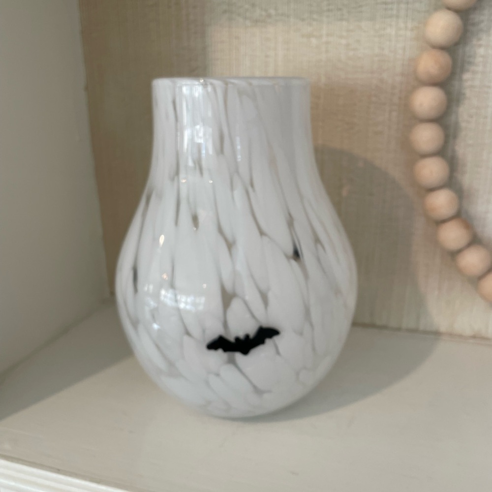 New! Anthropologie The Spooky Icon Confetti Glass Vase in Bat - Picture 5 of 11